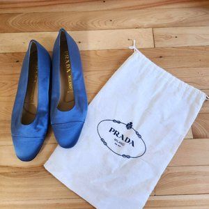 Prada - Satin cap-toe flats